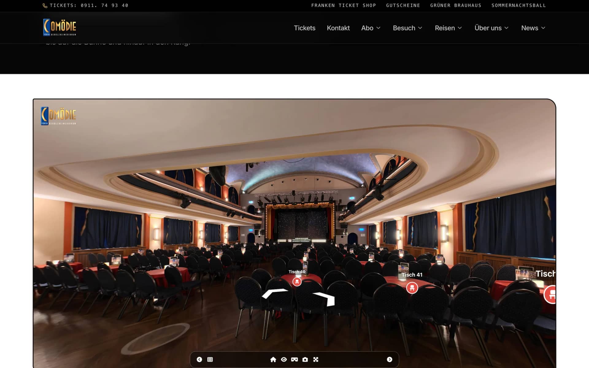 360°-Rundgang durch den Saal der Comödie Fürth