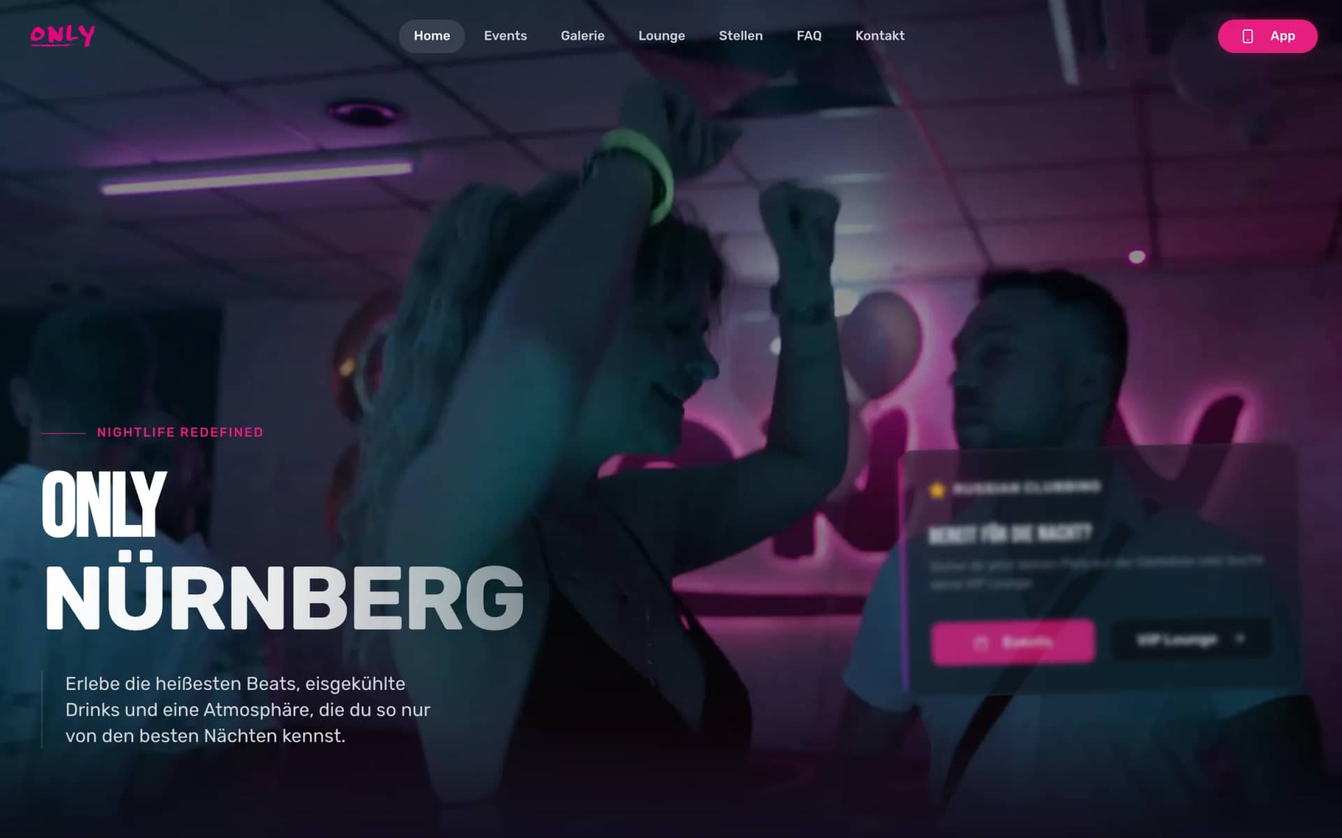 Startseite der Website von Only Nürnberg