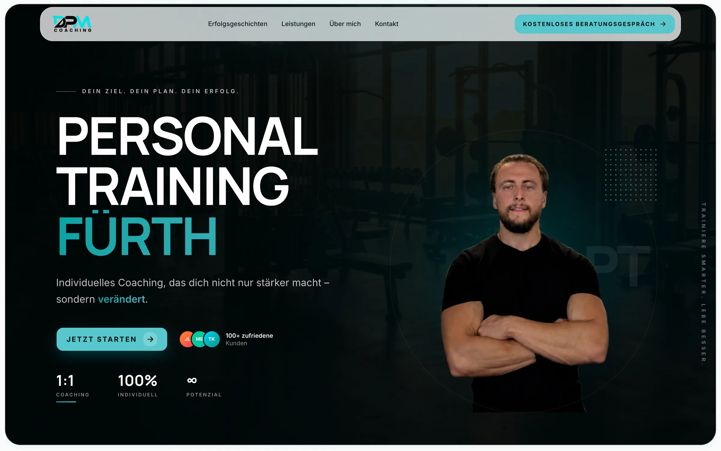Startseite der Website von Personal Trainer Fürth