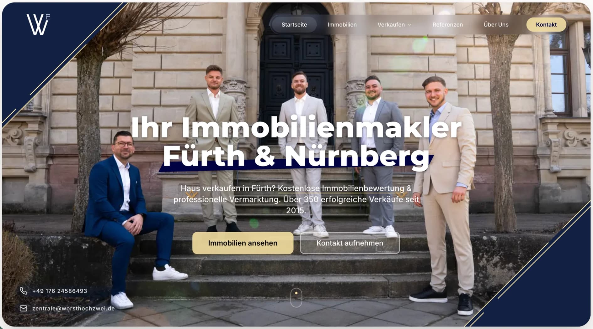 W² Immobilien – Professionelle Makler-Website von Walbostudios, Immobilienmakler Fürth und Nürnberg
