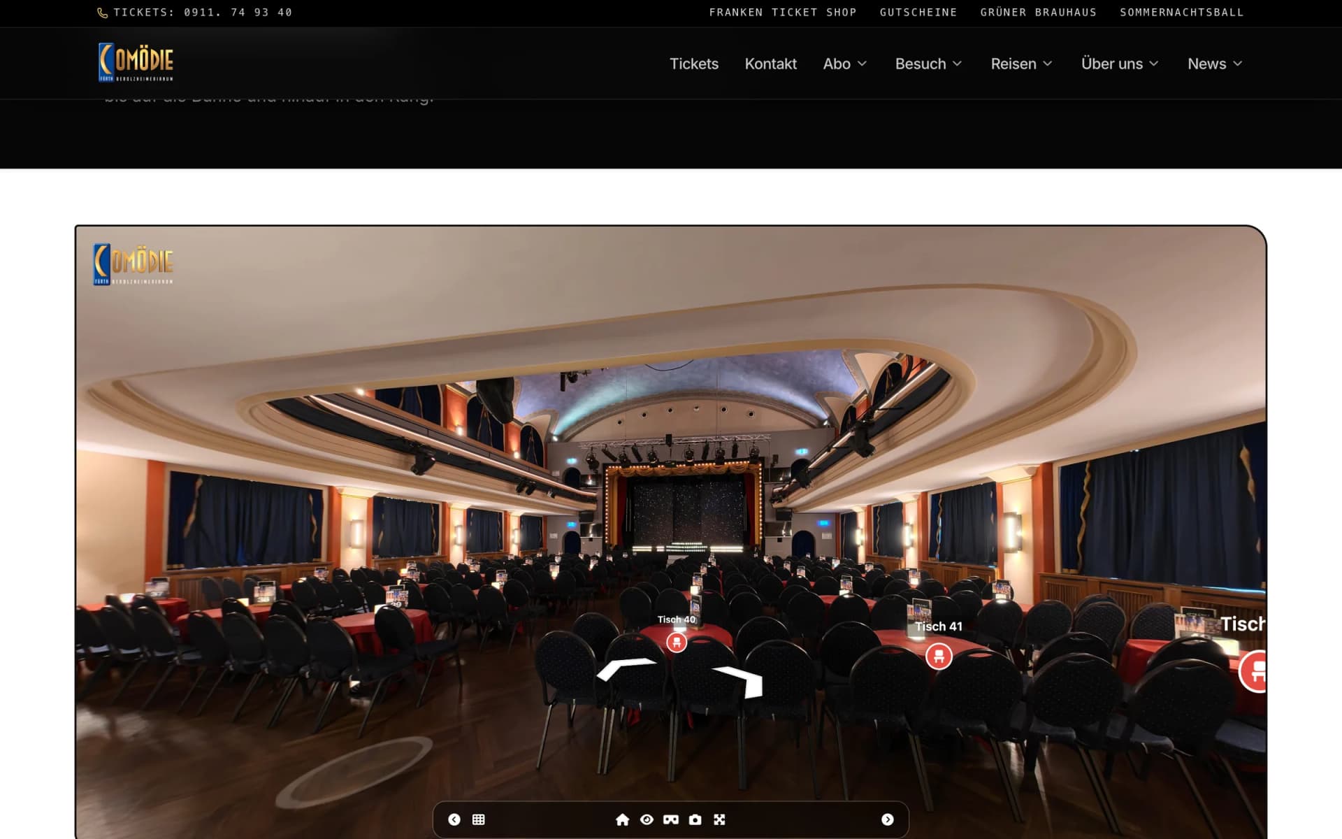 360°-Rundgang durch den Saal der Comödie Fürth