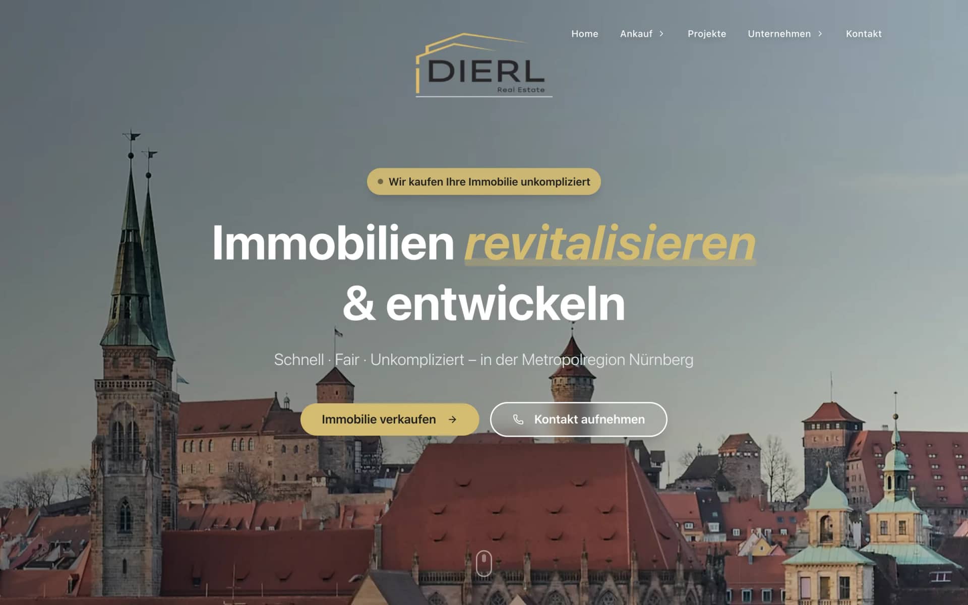 Startseite der Website von Dierl Real Estate