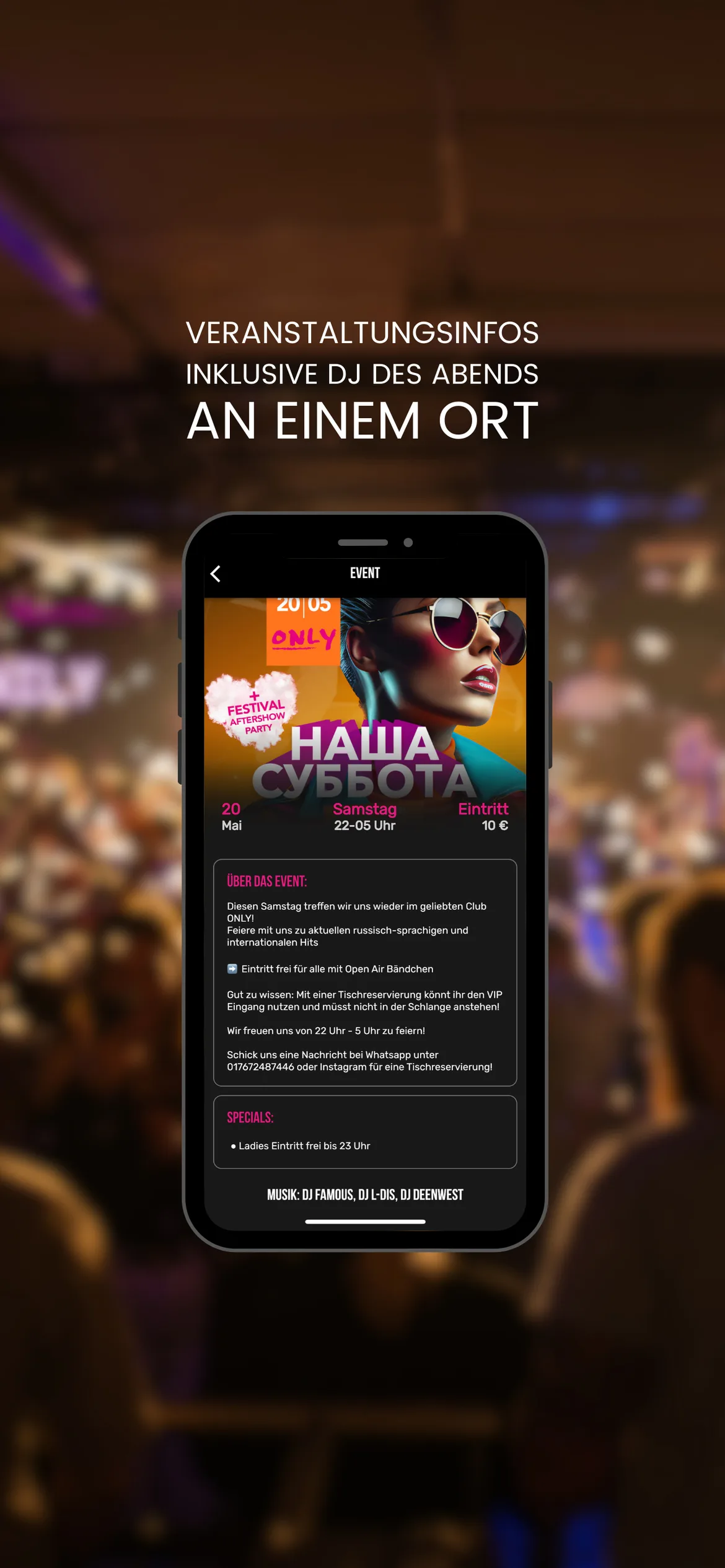 Only Nürnberg App: Eventinfos inklusive DJ des Abends