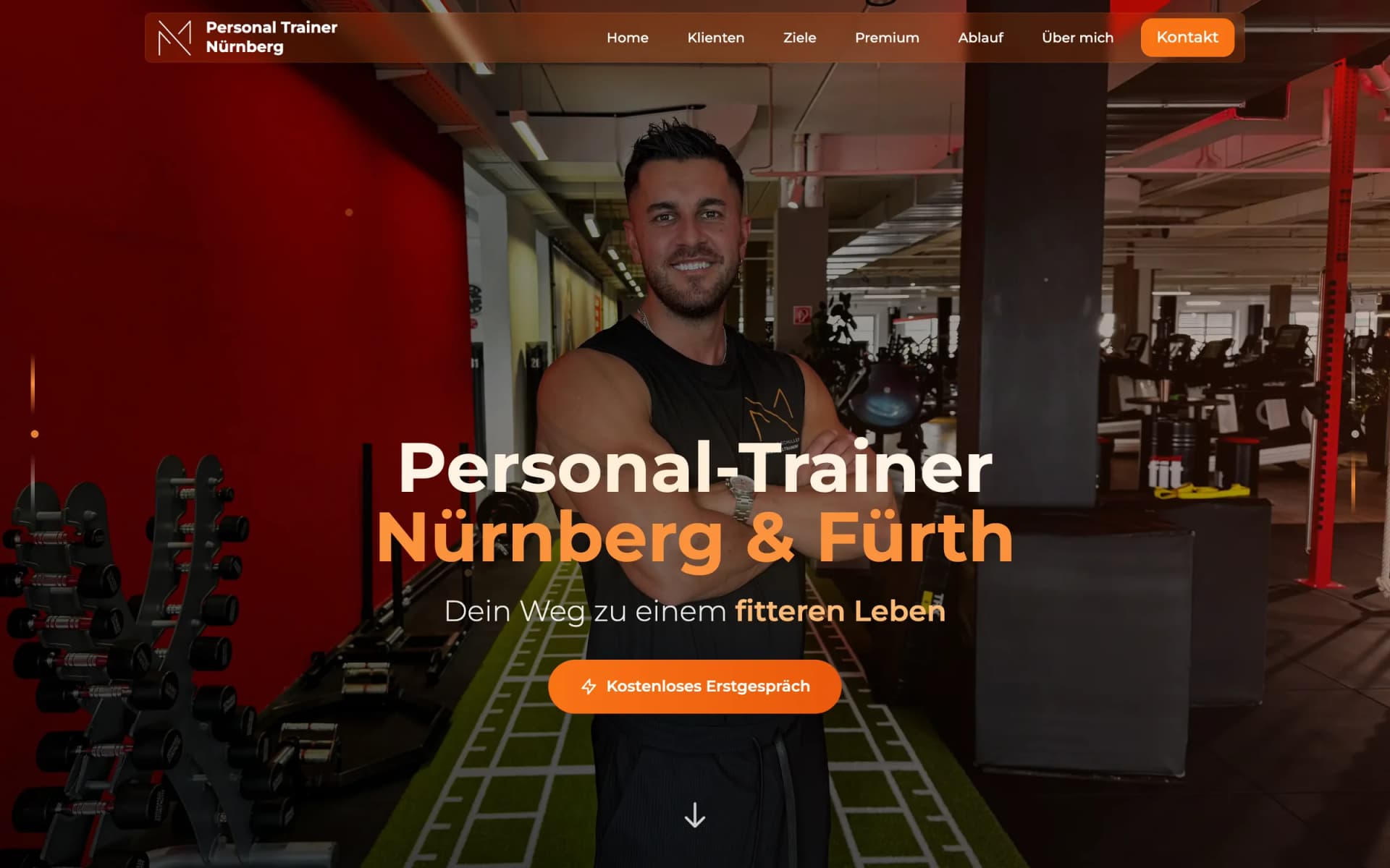 Startseite der Website von Personal Trainer Nürnberg