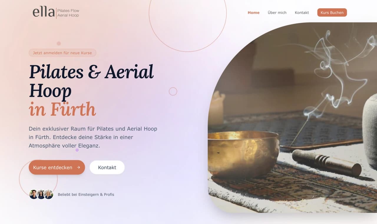 Website für Ella Pilates – Referenzprojekt von Walbostudios