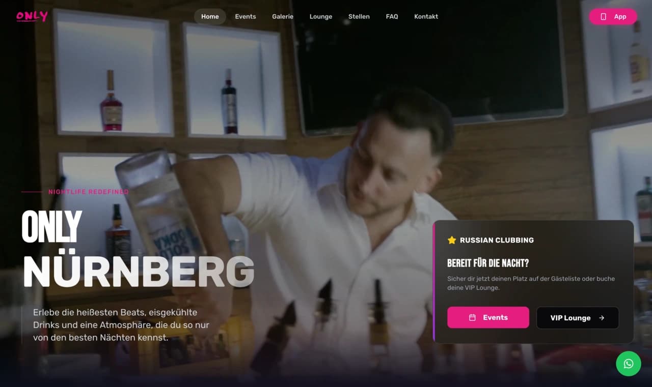 Website für Only Nürnberg – Webdesign Referenz von Walbostudios