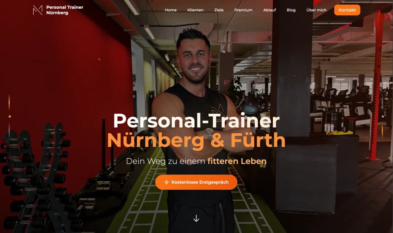 Website für einen Personal Trainer in Nürnberg – Referenz von Walbostudios