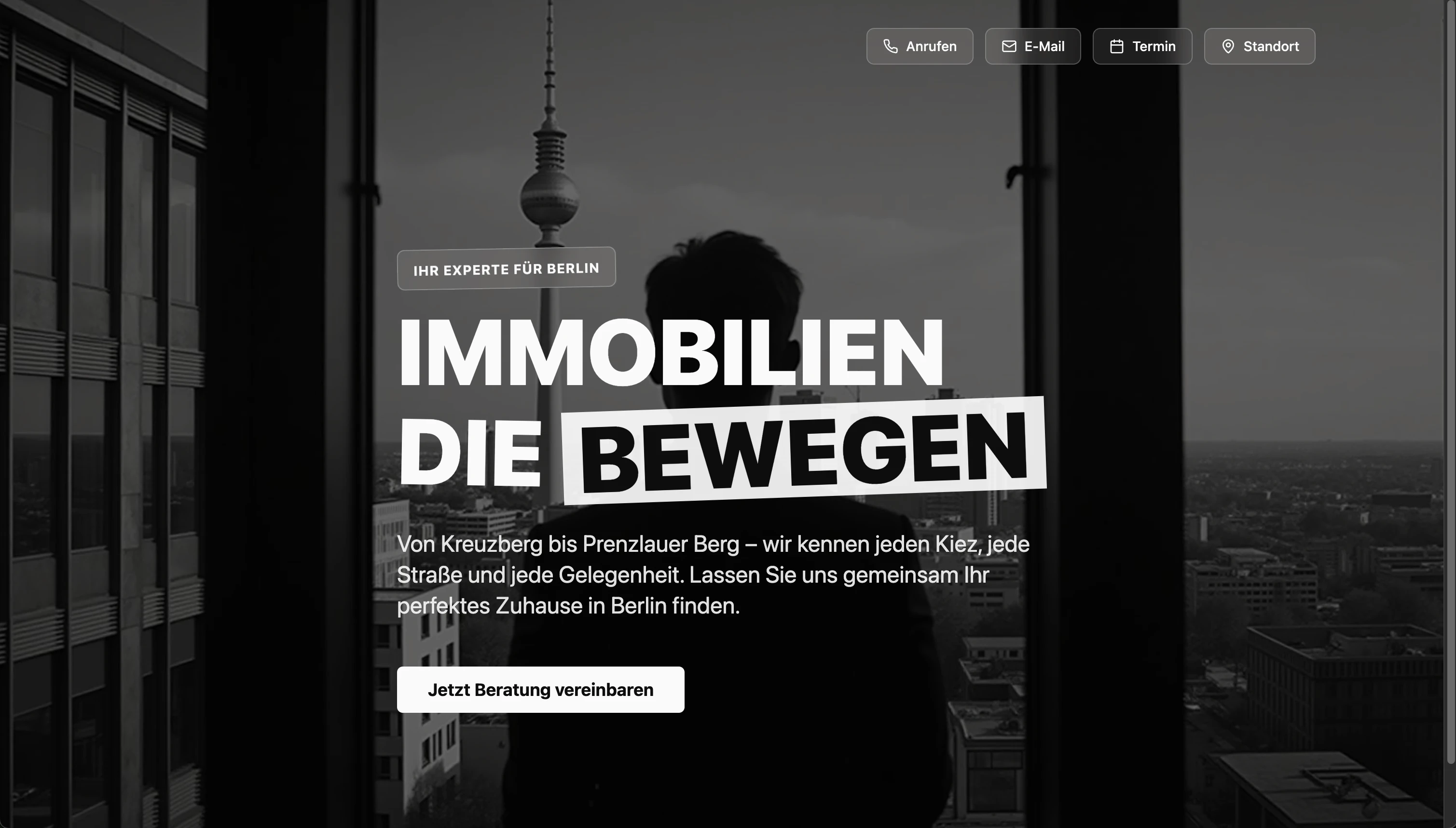 Moderne Makler-Website für Immobilienmakler in Berlin – Webdesign Referenz