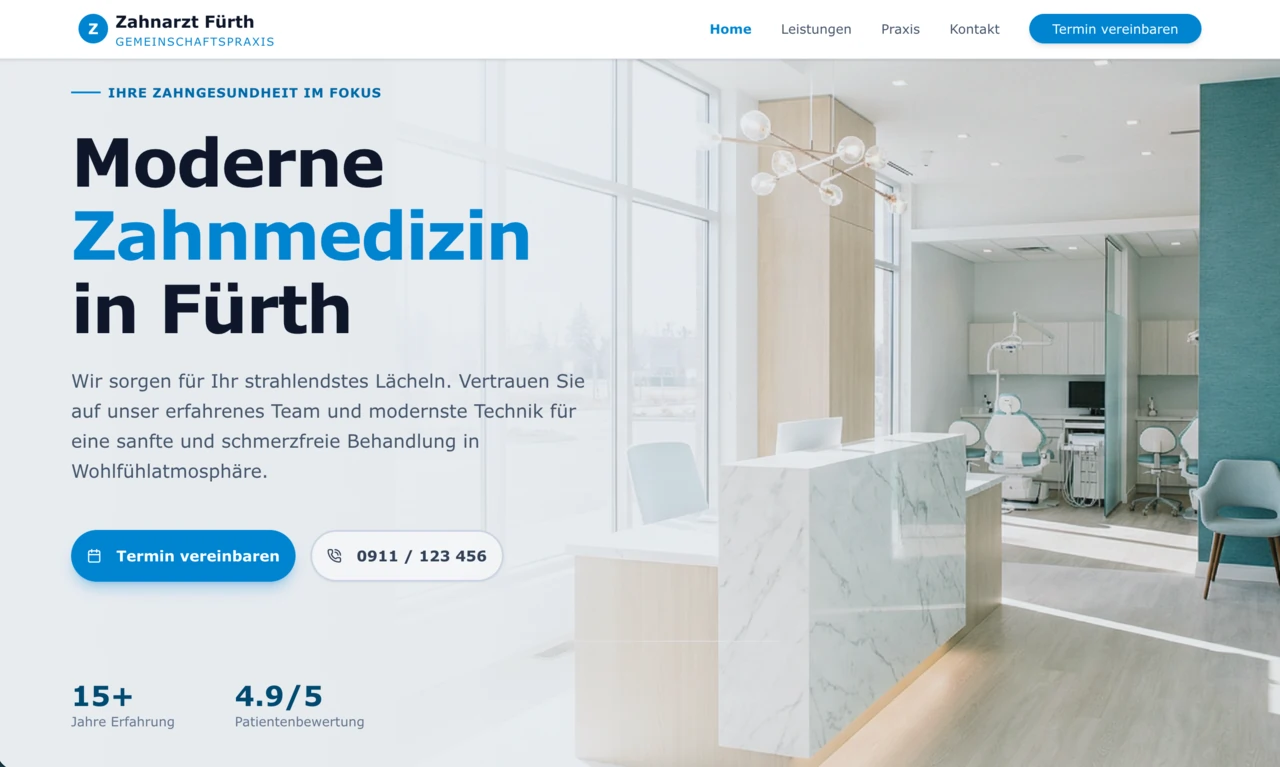 Zahnarzt Praxis Website